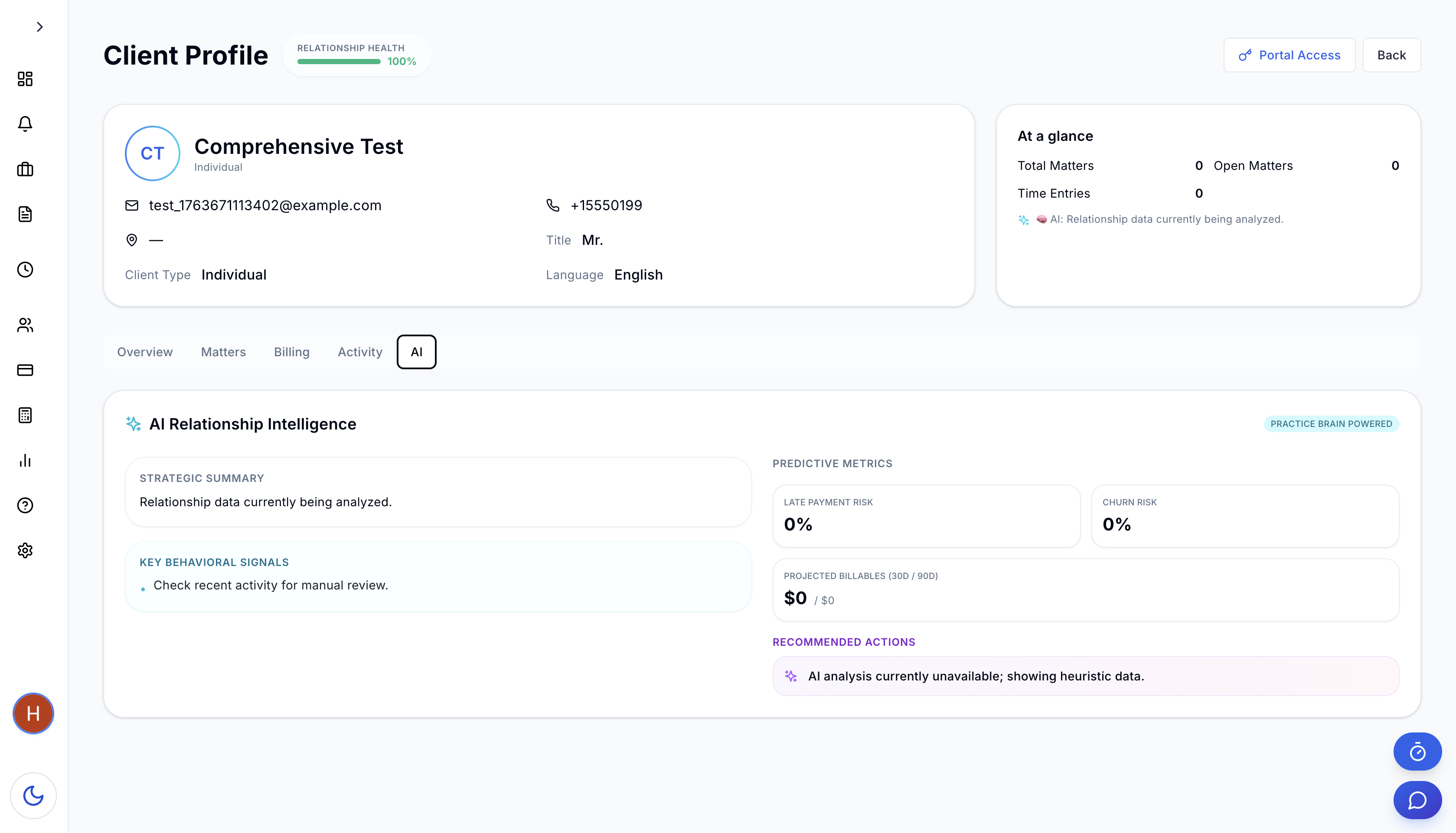 Client Detail Page
